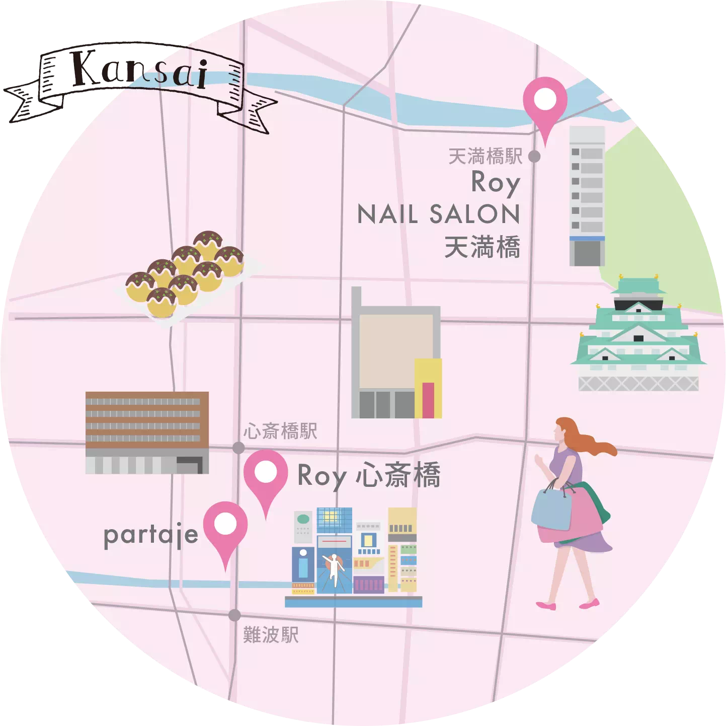 関西店舗の地図